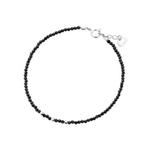Bransoletka srebrna z czarnych spineli