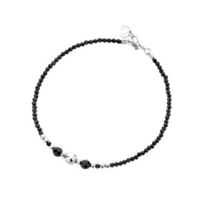 Bransoletka srebrna z czarnych spineli