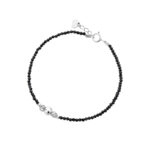 Bransoletka srebrna z czarnych spineli