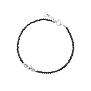 Bransoletka srebrna z czarnych spineli