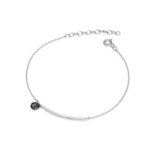 Bransoletka srebrna z czarnym kamieniem
