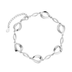 Bransoletka srebrna z elementów w kształcie łezki