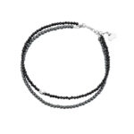 Bransoletka srebrna z hematytów i spineli