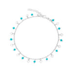 Bransoletka srebrna z kamieniami i sercami