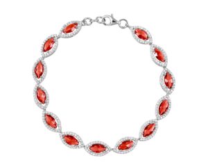 Bransoletka srebrna z kolorową cyrkonią