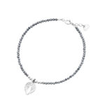 Bransoletka srebrna z krzemu ze skrzydłami