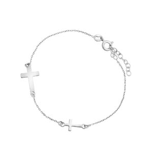 Bransoletka srebrna z krzyżami