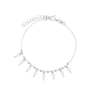 Bransoletka srebrna z krzyżykami