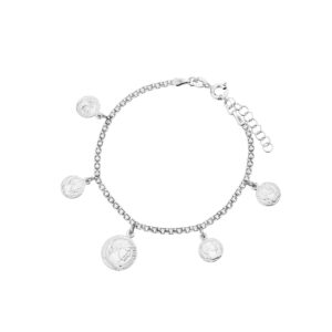 Bransoletka srebrna z monetami