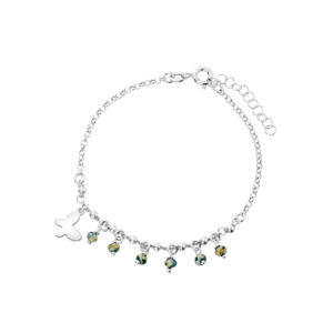 Bransoletka srebrna z motylem i hematytami