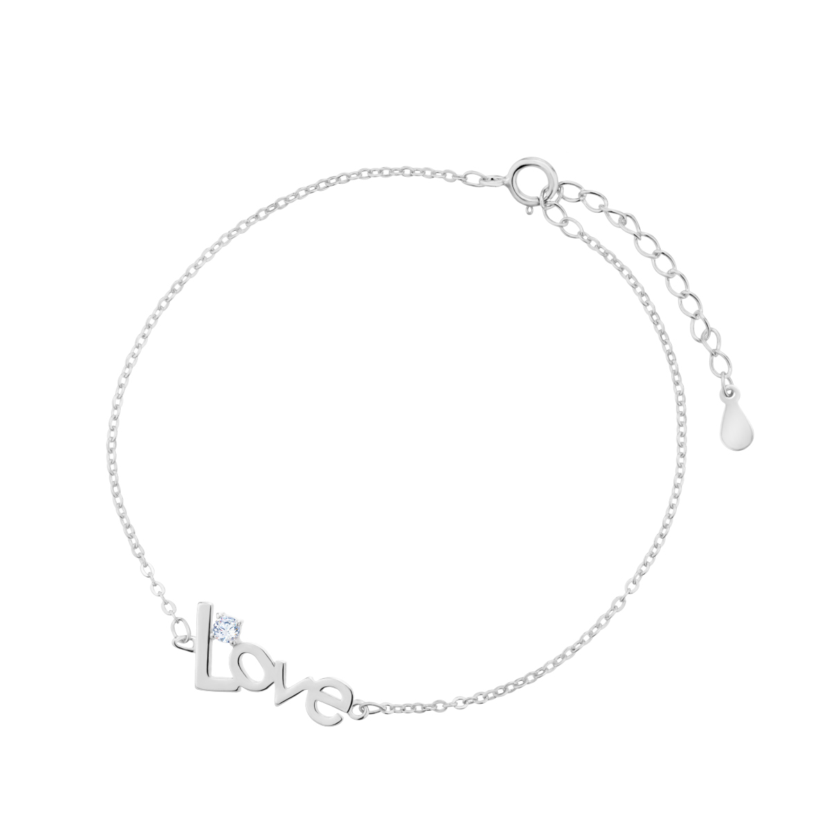 Bransoletka srebrna z napisem Love i cyrkonią Bransoletka srebrna z napisem Love i cyrkonią