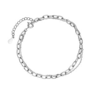 Bransoletka srebrna z podwójnym łańcuszkiem