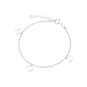 Bransoletka srebrna z sercami