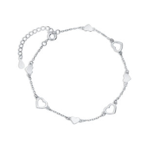 Bransoletka srebrna z sercami