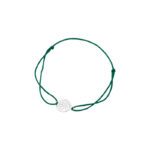 Bransoletka srebrna zielony sznurek