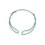 Bransoletka srebrna zielony sznurek