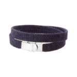 Bransoletka stalowa na bawełnianym pasku