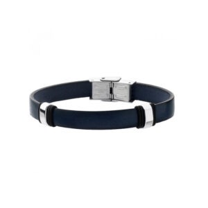 Bransoletka stalowa na granatowym pasku