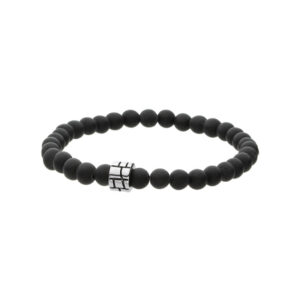 Bransoletka stalowa z kamieniami – onyks