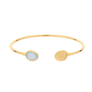 Bransoletka sztywna pozłacana ze szkłem barwionym