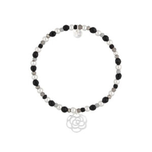 Bransoletka z agatami i kryształkami