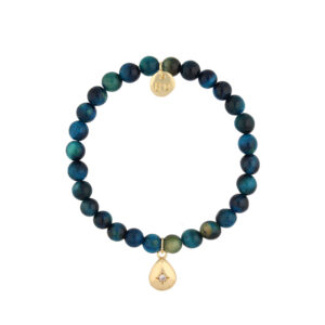 Bransoletka z agatami i mosiądzem