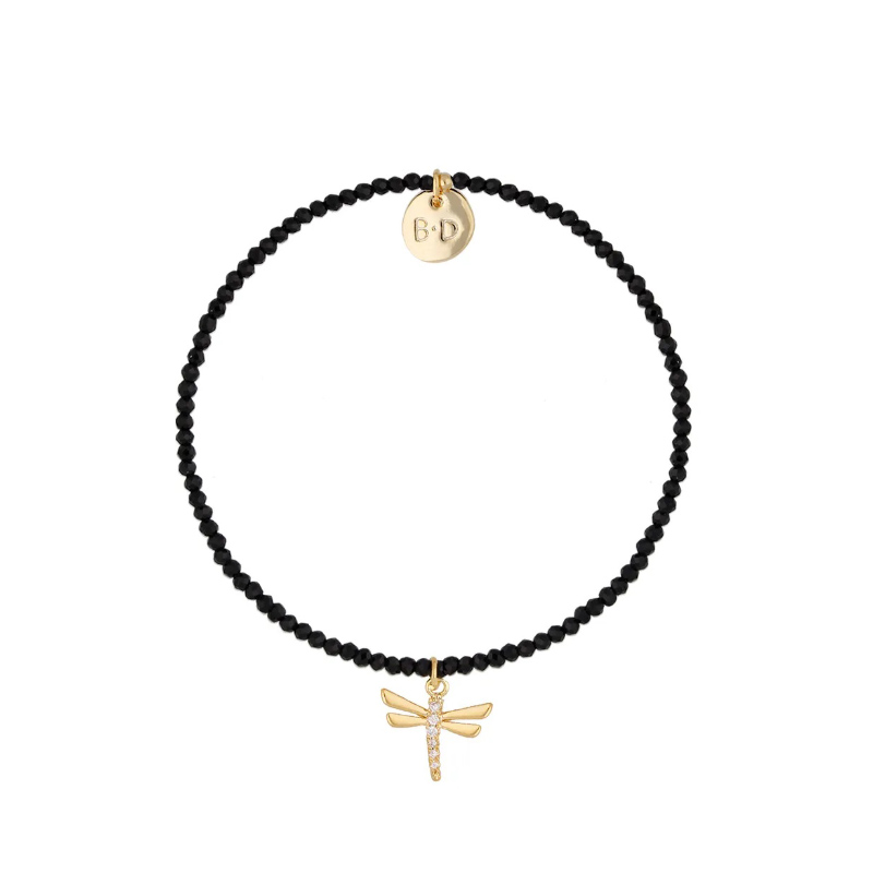 Bransoletka z agatami i ważką z cyrkoniami Bransoletka z agatami i ważką z cyrkoniami