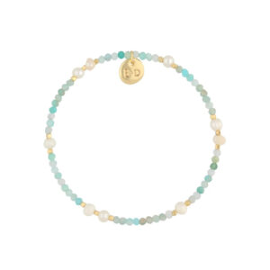 Bransoletka z amazonitami i perłami