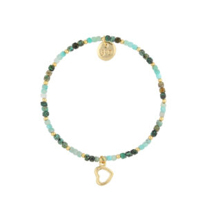 Bransoletka z amazonitami i sercem