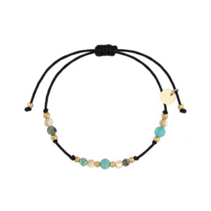 Bransoletka z amazonitami na sznurku