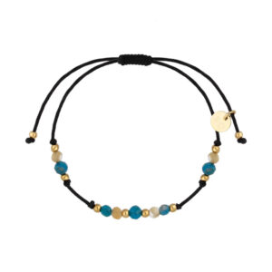 Bransoletka z apatytami i masą perłową na sznurku