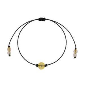 Bransoletka z cytrynem na czarnym sznurku