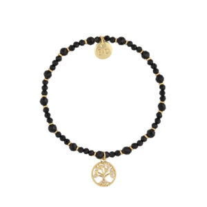 Bransoletka z czarnymi turmalinami i drzewkiem