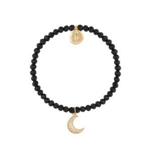 Bransoletka z czarnymi turmalinami i księżycem