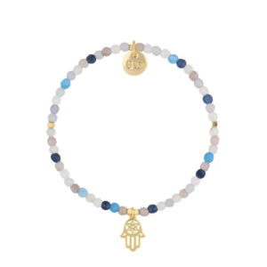 Bransoletka z farbowanych jadeitów i ręką Fatimy