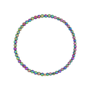 Bransoletka z hematytami zielono fioletowa