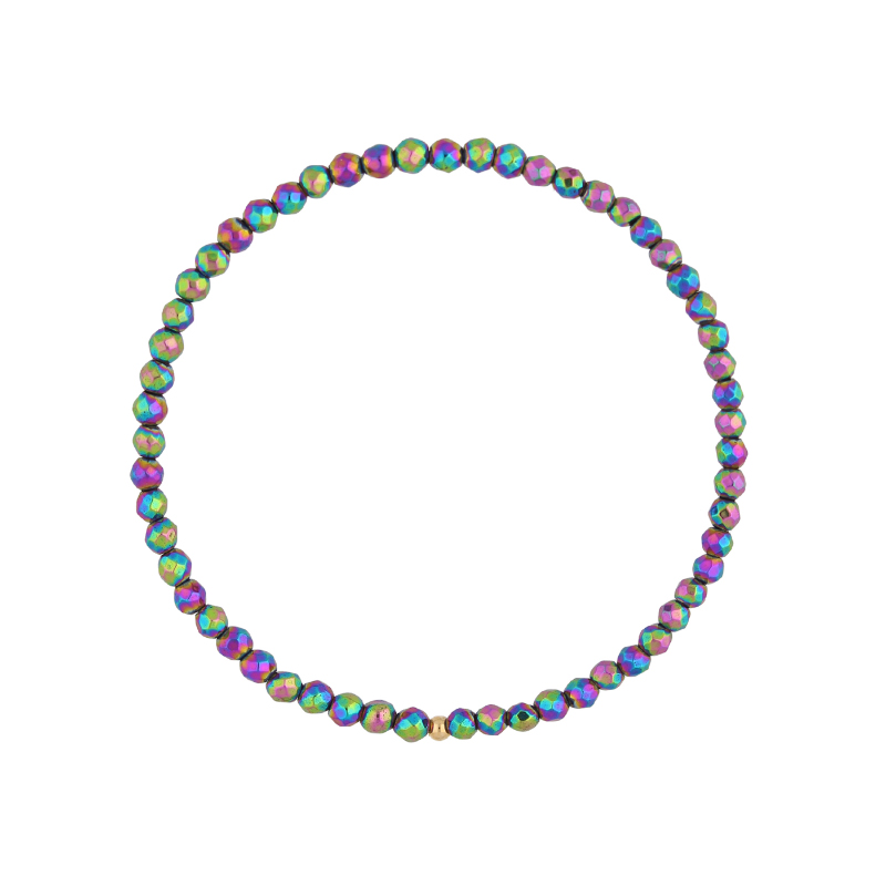 Bransoletka z hematytami zielono fioletowa Bransoletka z hematytami zielono fioletowa