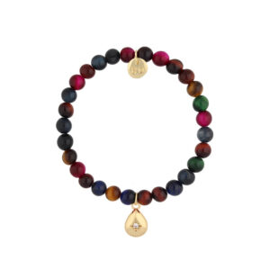 Bransoletka z kolorowym tygrysim okiem i zawieszką