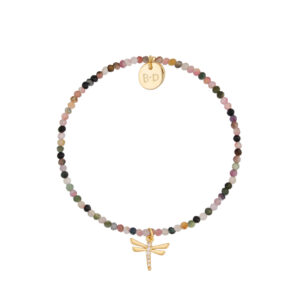 Bransoletka z kolorowymi turmalinami i ważką