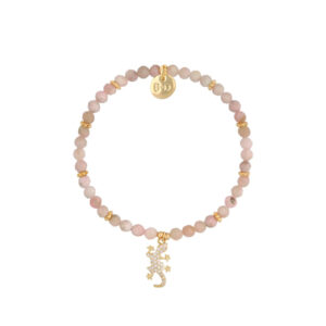 Bransoletka z kwarcami i jaszczurką z cyrkoniami