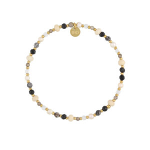 Bransoletka z kwarcem spinelem i perłami