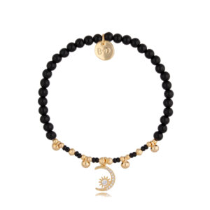 Bransoletka z mosiądzu i agatów