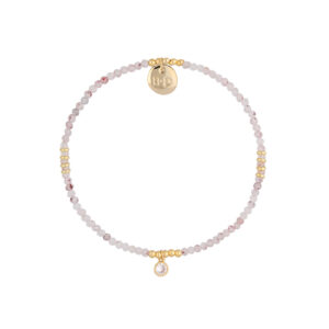 Bransoletka z mosiądzu różowych kwarców