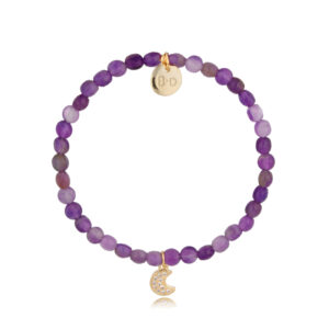 Bransoletka z mosiądzu z ametystami i księżycem