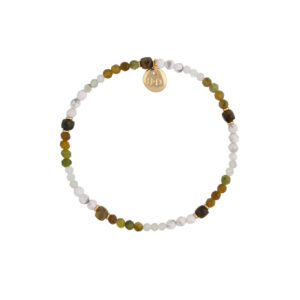 Bransoletka z mosiądzu z howlitami i kwarcami