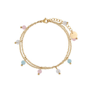 Bransoletka z mosiądzu z jadeitami