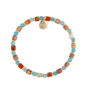 Bransoletka z mosiądzu z jaspisów i amazonitów