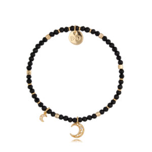 Bransoletka z mosiądzu z kamieniami naturalnymi