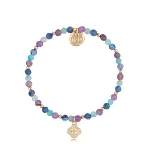 Bransoletka z mosiądzu z kamieniami naturalnymi