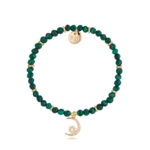 Bransoletka z mosiądzu z kamieniami naturalnymi